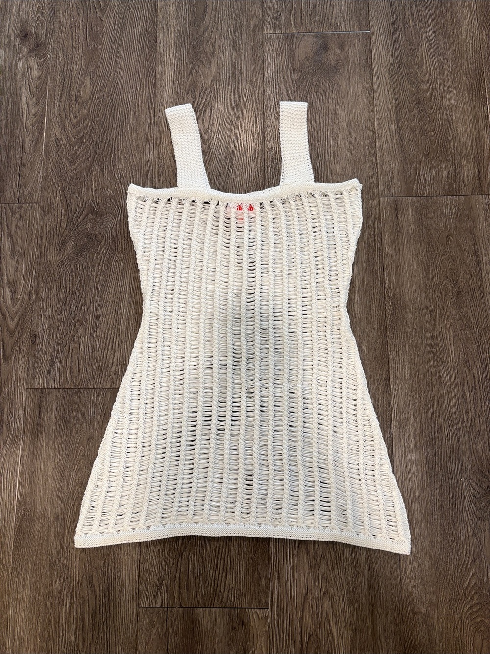 SOLID & STRIPED Cream Crochet Mini Dress